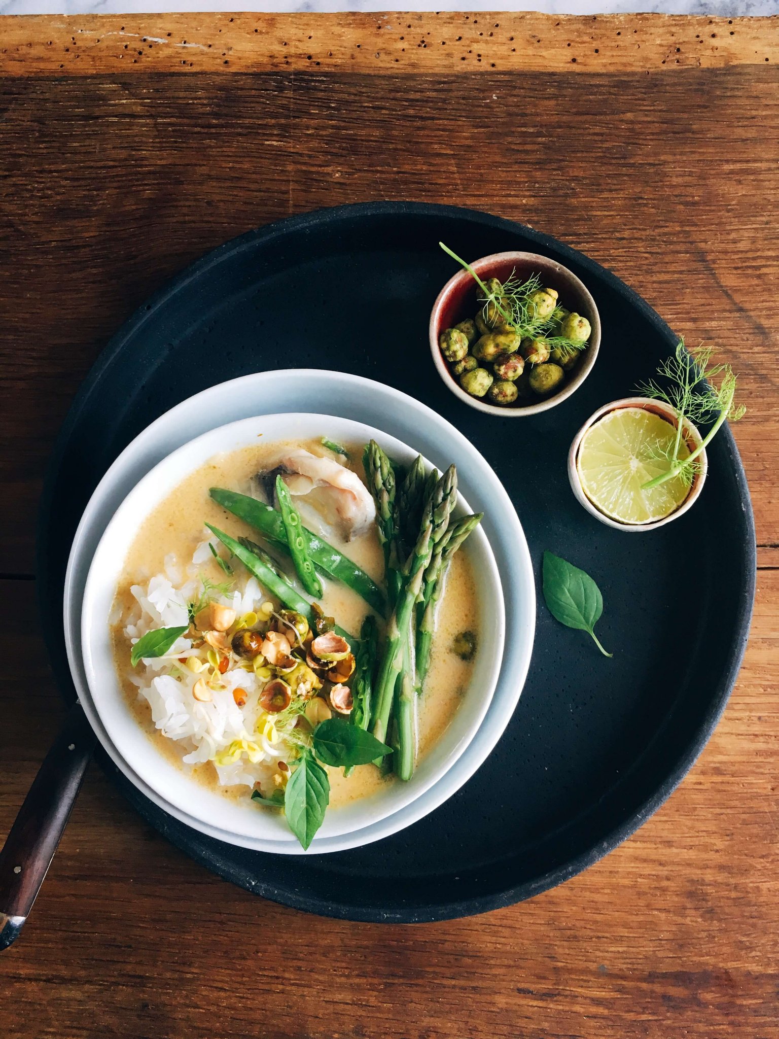 Grünes Fisch-Curry mit Jasminreis - Rii Jii Basmati Reis